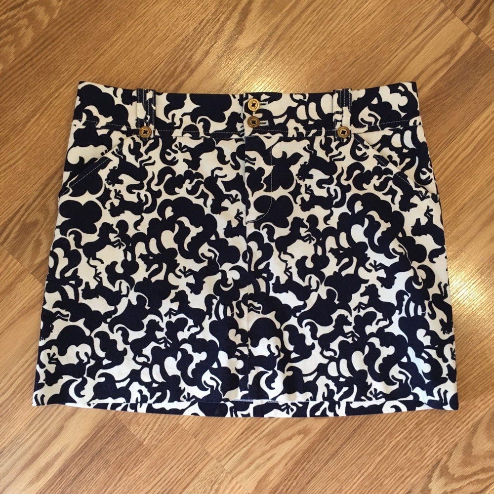 Lilly Pulitzer Wild Ponies printed mini corduroy miniskirt sz 4